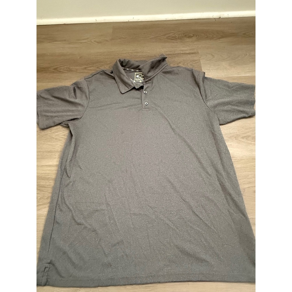 Drake Waterfowl Mens Polo Shirt Large Gray Short Sleeve Performance Outdoor Top